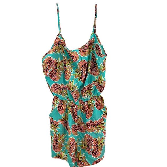 Pineapple print romper spaghetti strap shorts size S fruit - Picture 1 of 4